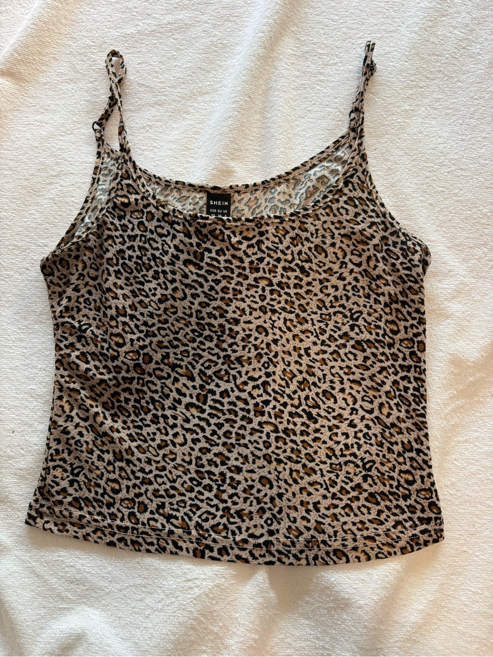 SHEIN Leopard Print Spaghetti Strap Cami in Brown